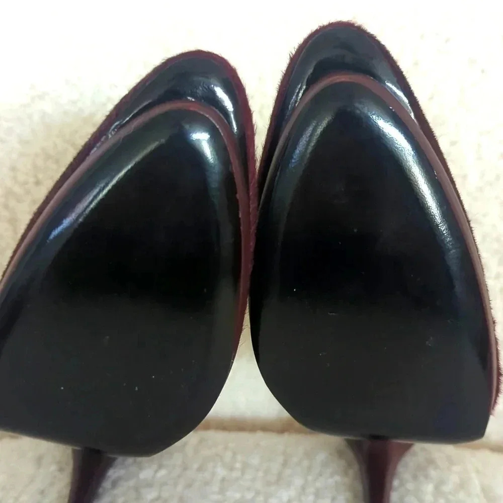 Balenciaga Deep Maroon Red Ponyhair Pumps/Heels - Picture 8 of 9